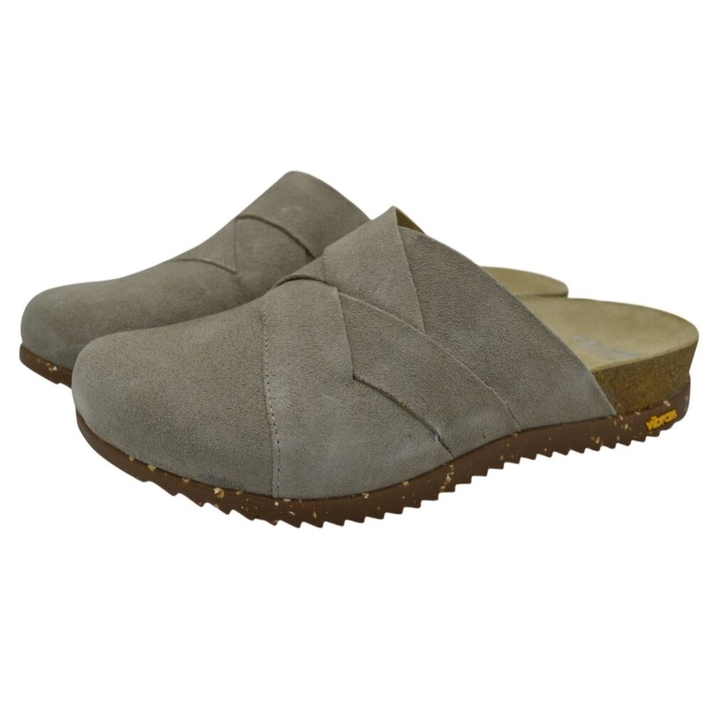 Dansko Womens Size EU 41 Daniella Taupe Suede Slip On Mules Clogs Shoes